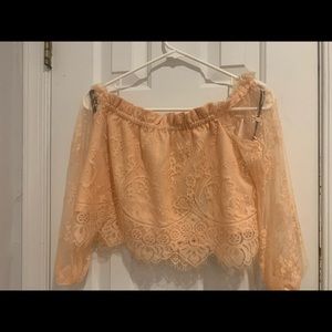 Bebe lace crop top